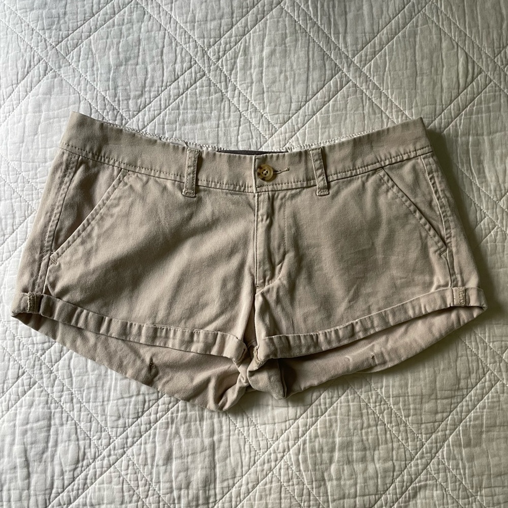 Abercrombie khaki mini shorts